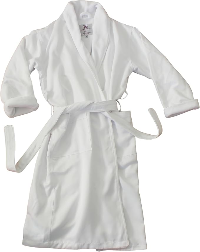 Kids Spa Robe Microfiber Twill Ultra Soft Plush Lining Luxury Hotel Bathrobe for Boys and Girls Age 3-15