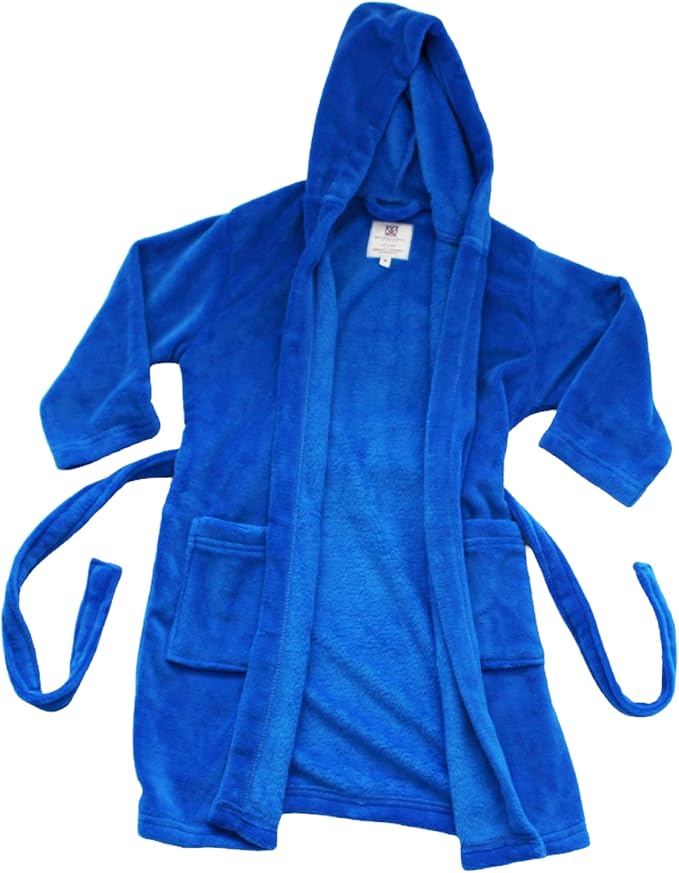 Kids Cozy Robe Super Soft Plush Kids Bathrobe in Classic & Vibrant Hues - Ages 4-15